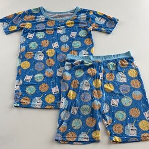 Little Sleepies Blue Cookies & Milk Two Piece Short Sleeve Pajama Set